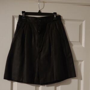 NWOT Black And Gray Houndstooth Real Leathet Shorts Made In The USA